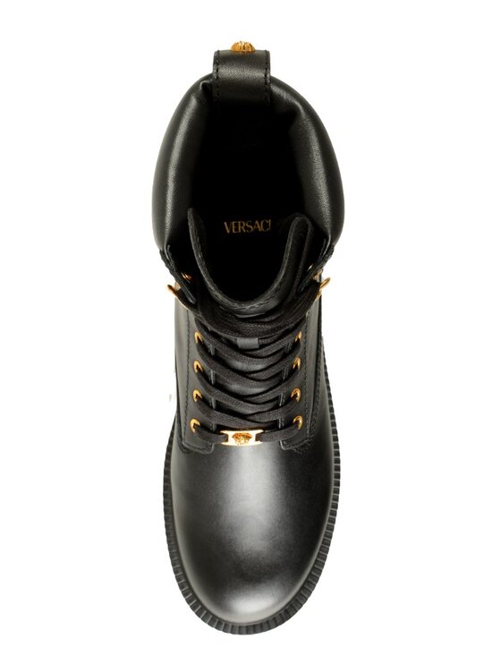Versace Men\'s Black Leather Lace Up Boots Shoes US 12 IT 45 main image 5